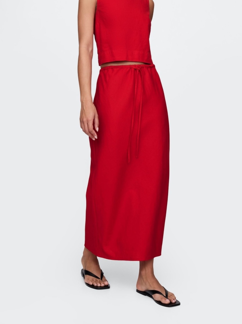 GAP Red Linen Skirt